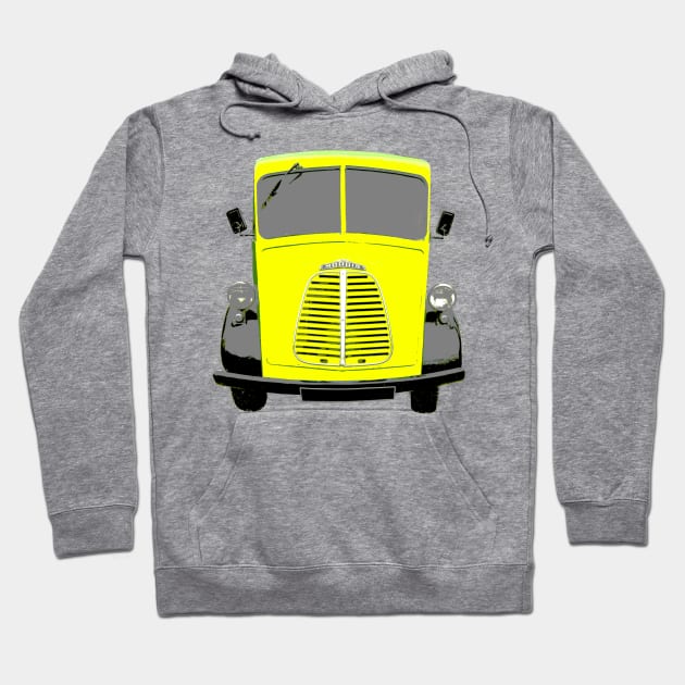 Morris 1950s classic van yellow Hoodie by soitwouldseem